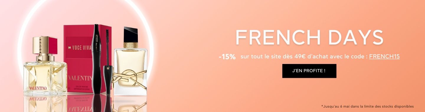 French Days : -15% dès 49€ d'achat avec le code FRENCH15